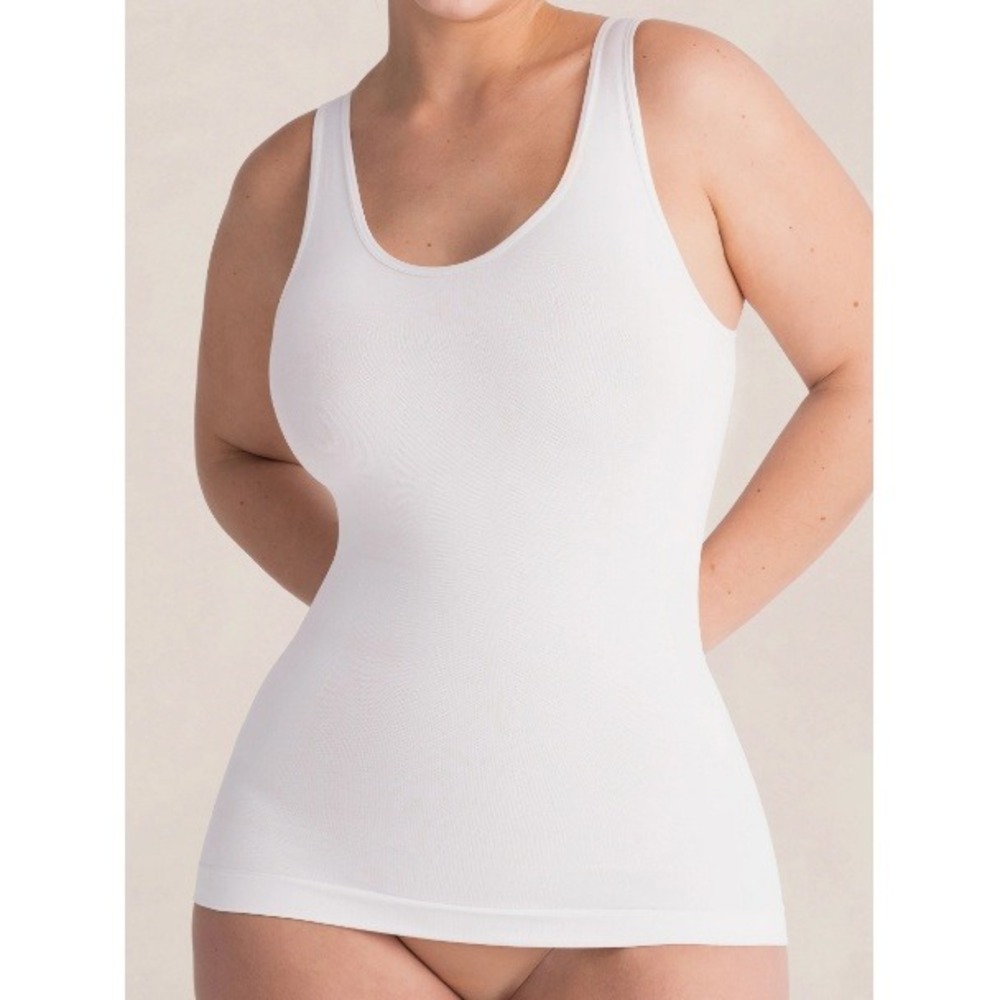 Shapermint Women's White Seamless Comfort All Day Every Day Tank Cami Size‎ L